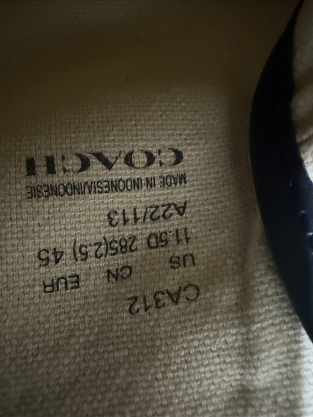 Coach Navy Signature Canvas High-Top Sneakers - Picture 5 of 5